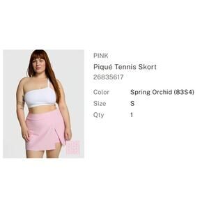 PINK Piqué Tennis Skort Lavender Size S Soft Girl Sporty Lounge Pickleball